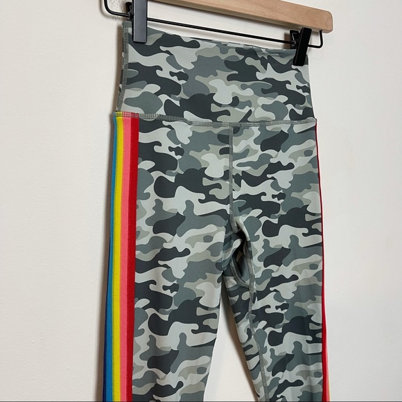 SPIRITUAL GANGSTER- Essential Camo Rainbow Stripe Leggings In Camo Print - Picture 6 of 12